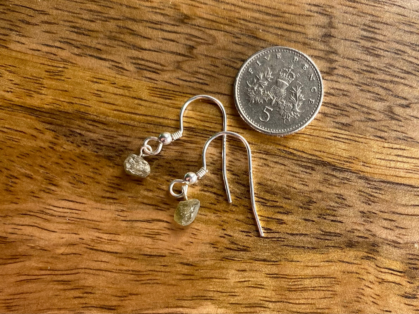 9ct Gold 4mm Labradorite Dangle Earrings, 925 Sterling Silver Labradorite Drop Earrings, Natural Labradorite Dangle Drop Earrings, 9k Rough Crystal