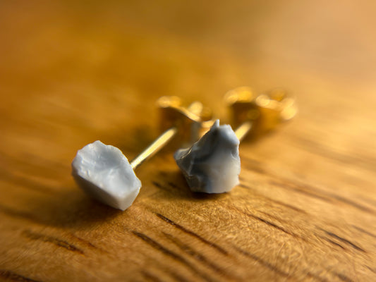 9ct or 18ct Gold Opal Stud Earrings, Natural Opal Earrings, Raw Crystal Earrings, Raw Opal Jewellery, Minimalist Earring Studs