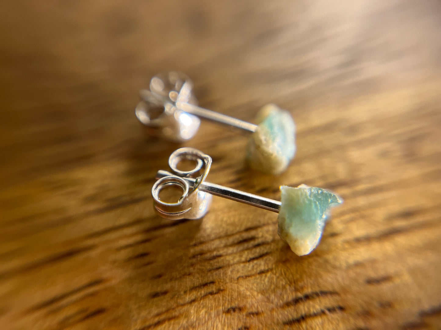 925 Silver Grandidierite Stud Earrings, Raw Grandidierite Earrings, Natural Crystal Earrings, Dainty Blue Grandidierite Gemstone Studs